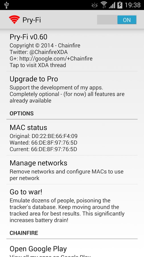 screenshot of Chainfire's tool Pry-Fi